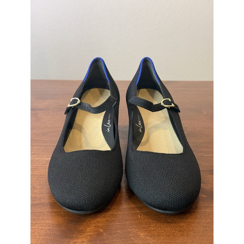 Rothy's The Mary Jane Heel Women's 8 Black Strap Classic Pump Round Toe $190 - Picture 2 of 6